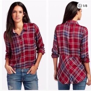 Lucky Brand Plaid flannel Shirt women’s small coastal cowgirl